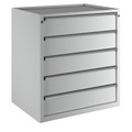 ANKE Schubladenschrank BxT 910 x 675 mm, Schubladentraglast 200 kg 5 Schubladen, Höhe 980 mm, Front lichtgrau