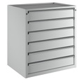 ANKE Schubladenschrank BxT 910 x 675 mm, Schubladentraglast 200 kg 6 Schubladen, Höhe 980 mm, Front lichtgrau