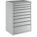 ANKE Schubladenschrank BxT 910 x 675 mm 9 Schubladen, Höhe 1280 mm, Front lichtgrau