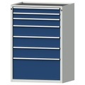 ANKE Schubladenschrank BxT 910 x 675 mm, Schubladentraglast 200 kg 7 Schubladen, Höhe 1280 mm, Front enzianblau