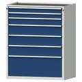 ANKE Schubladenschrank BxT 1060 x 675 mm, Schubladentraglast 200 kg 7 Schubladen, Höhe 1280 mm, Front enzianblau