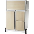 Paperflow Rollcontainer easyBox® 1 Schublade, 1 Hängeregistraturschub, 2 CD-Schübe weiß / Buche
