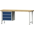 ANKE Werkbank, stabil 3 Schubladen, Breite 2000 mm Buche massiv