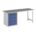 ANKE Werkbank, stabil 5 Schubladen, Breite 2000 mm Universalplatte