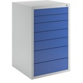 Schubladenschrank, 7 Schubladen, Breite 650 mm, Front blau
