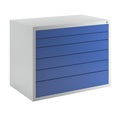 Schubladenschrank, 6 Schubladen, Breite 1050 mm, Front blau