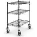 Drahtgitter-Tischwagen, schwarz, mit 3 Etagen, LxBxH 760 x 460 x 1025 mm