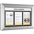 Schaukasten für Innen- und Außenbereich Querformat für DIN A2, Türöffnung 90° nach oben, Rückwandfarbe Anthrazitgrau