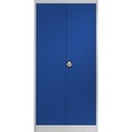 mauser Stahlschrank mit Flügeltüren 4 Fachböden, Tiefe 600 mm lichtgrau / ultramarinblau
