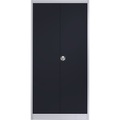 mauser Stahlschrank mit Flügeltüren 4 Fachböden, Tiefe 600 mm weißaluminium / anthrazitgrau