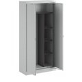 mauser Stahlschrank mit Einschwenktüren Garderobe, 3 kurze Fachböden, Tiefe 420 mm lichtgrau