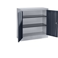 mauser Stahlschrank mit Flügeltüren 2 Fachböden, Höhe 1016 mm weißaluminium / anthrazitgrau