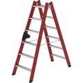 Guenzburger, Guenzburger Kunststoffleiter mit geriffelten Aluminium-Stufen 2 x 6 Stufen