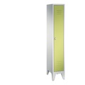 CP CLASSIC Garderobenschrank mit Füßen 1 Abteil, Abteilbreite 300 mm lichtgrau / viridingrün