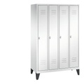 CP CLASSIC Garderobenschrank mit Füßen 4 Abteile, Abteilbreite 300 mm verkehrsweiß
