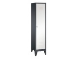 CP CLASSIC Garderobenschrank mit Füßen 1 Abteil, Abteilbreite 400 mm schwarzgrau / verkehrsweiß