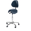 undefined, Arbeitshocker mit Sattelsitz mit Rückenlehne blau