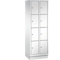 CP CLASSIC Fächerschrank mit Sockel 2 Abteile, je 4 Fächer, Abteilbreite 300 mm verkehrsweiß