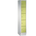 CP CLASSIC Fächerschrank mit Sockel 1 Abteil, 5 Fächer, Abteilbreite 300 mm lichtgrau / viridingrün