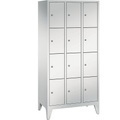 CP CLASSIC Fächerschrank mit Füßen 3 Abteile, je 4 Fächer, Abteilbreite 300 mm lichtgrau