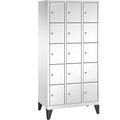 CP CLASSIC Fächerschrank mit Füßen 3 Abteile, je 5 Fächer, Abteilbreite 300 mm verkehrsweiß