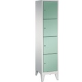 CP CLASSIC Fächerschrank mit Füßen 1 Abteil, 4 Fächer, Abteilbreite 400 mm lichtgrau / lichtgrün