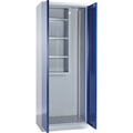 QUIPO Geräte- und Putzmittelschrank STANDARD mit Vollblechtüren lichtgrau / enzianblau