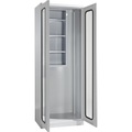 QUIPO Geräte- und Putzmittelschrank STANDARD mit Sichtfenstertüren lichtgrau