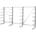 EUROKRAFT Kragarmregal mit identischer Kragarm-Länge Regallänge 4050 mm einseitig, verzinkt