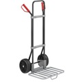 EUROKRAFT Stahl-Sackkarre, schwarz Paketschaufel-BxT 430 x 450 mm, verzinkt, mit Griff Vollgummibereifung