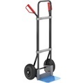 EUROKRAFT Stahl-Sackkarre, schwarz Schaufel-BxT 280 x 250 mm, blau Luftbereifung