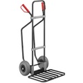 EUROKRAFT Sackkarre GO mit Kufen, schwarz Paketschaufel-BxT 430 x 450 mm, schwarz PU-Bereifung