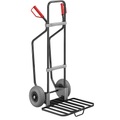 EUROKRAFT Sackkarre GO mit Kufen, schwarz Paketschaufel-BxT 430 x 450 mm, schwarz, mit Griff PU-Bereifung, ab 5 Stk