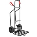 EUROKRAFT Sackkarre GO mit Kufen, schwarz Paketschaufel-BxT 430 x 450 mm, schwarz, mit Griff Vollgummibereifung
