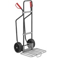 EUROKRAFT Sackkarre GO mit Kufen, schwarz Paketschaufel-BxT 430 x 450 mm, Alu, mit Griff Vollgummibereifung