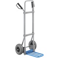 EUROKRAFT Stahl-Sackkarre, verzinkt Paketschaufel-BxT 430 x 250 mm, blau PU-Bereifung