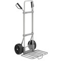 EUROKRAFT Aluminium-Sackkarre GO Paketschaufel-BxT 430 x 450 mm, Alu, mit Griff Vollgummibereifung
