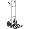 EUROKRAFT Aluminium-Sackkarre GO Paketschaufel-BxT 430 x 450 mm, schwarz Luftbereifung