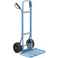 EUROKRAFT Sackkarre GO, blau Paketschaufel-BxT 430 x 450 mm, blau Vollgummibereifung