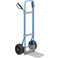 EUROKRAFT Sackkarre GO, blau Paketschaufel-BxT 430 x 250 mm, verzinkt Vollgummibereifung