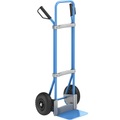 EUROKRAFT Stahl-Sackkarre, blau Schaufel-BxT 280 x 250 mm, blau Luftbereifung