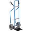 EUROKRAFT Sackkarre mit Kufen, blau Schaufel-BxT 280 x 250 mm, schwarz PU-Bereifung, ab 2 Stk