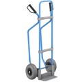 EUROKRAFT Sackkarre mit Kufen, blau Schaufel-BxT 280 x 140 mm, verzinkt PU-Bereifung