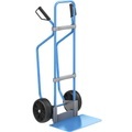 EUROKRAFT Sackkarre mit Kufen, blau Schaufel-BxT 450 x 350 mm, blau Vollgummibereifung