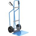 EUROKRAFT Sackkarre mit Kufen, blau Schaufel-BxT 450 x 500 mm, blau Vollgummibereifung