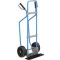 EUROKRAFT Sackkarre mit Kufen, blau Schaufel-BxT 450 x 160 mm, schwarz Vollgummibereifung