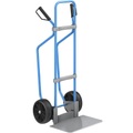 EUROKRAFT Sackkarre mit Kufen, blau Schaufel-BxT 450 x 350 mm, verzinkt Vollgummibereifung, ab 2 Stk