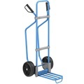 EUROKRAFT Sackkarre mit Kufen, blau Paketschaufel BxT 430 x 250 mm, blau, mit Griff Vollgummibereifung, ab 5 Stk