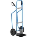 EUROKRAFT Sackkarre mit Kufen, blau Schaufel-BxT 280 x 250 mm, schwarz Luftbereifung