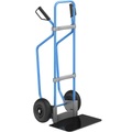 EUROKRAFT Sackkarre mit Kufen, blau Schaufel-BxT 450 x 350 mm, schwarz Luftbereifung